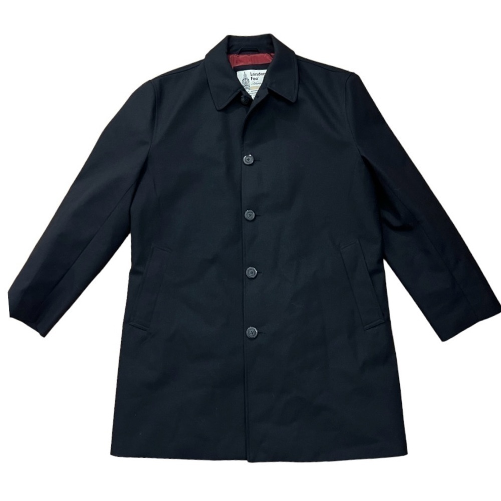 London Fog Heritage Men’s Water Resistant Wool Blend Topcoat Coat Black Size 40S
